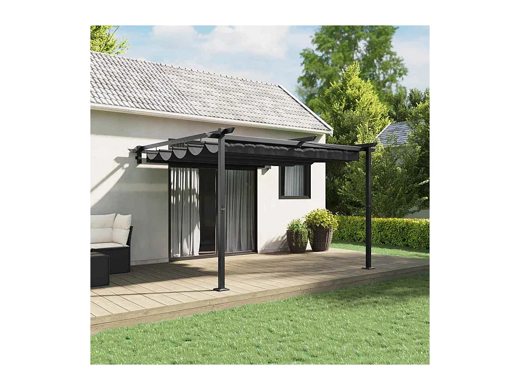 Gazebo mural Anthracite Acier
