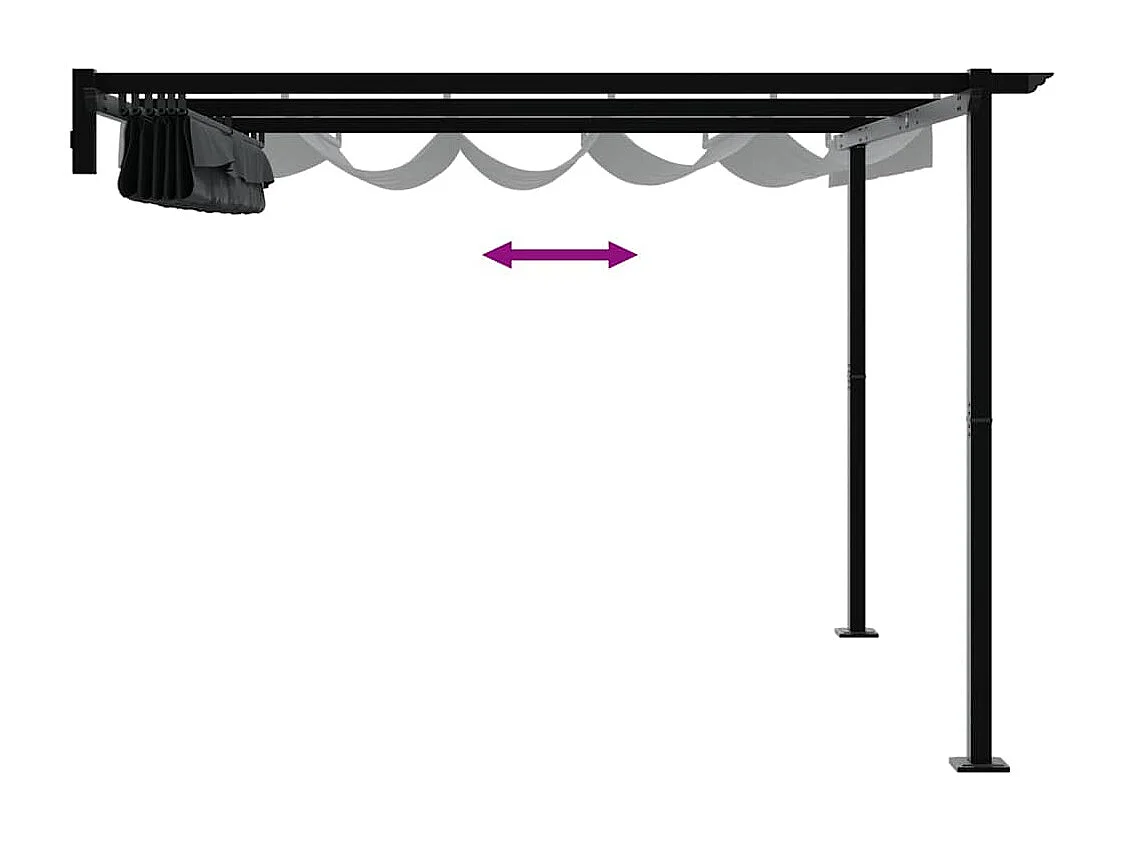 Gazebo mural Anthracite Acier