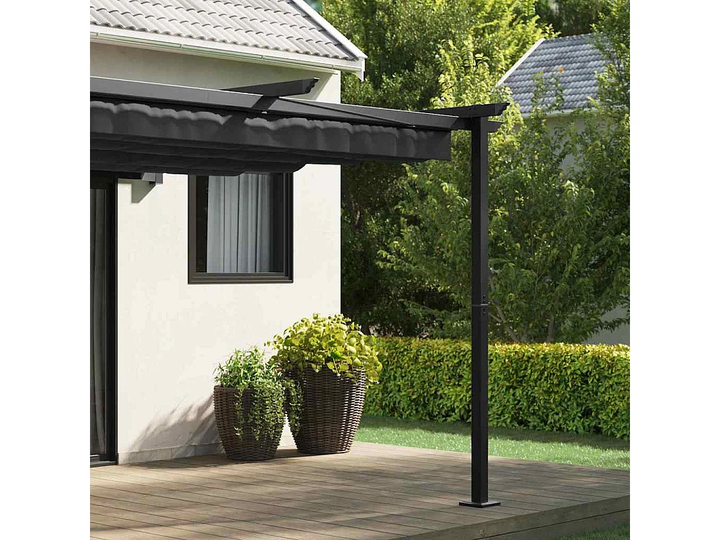 Gazebo mural Anthracite Acier