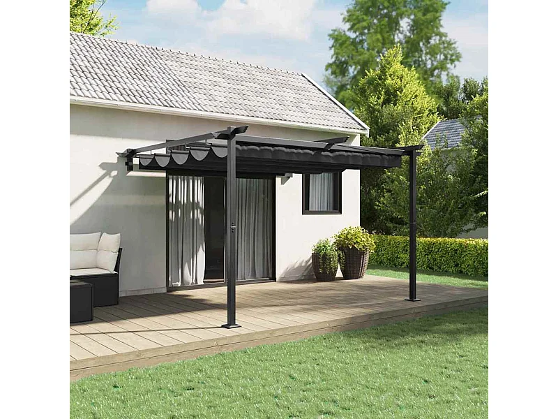 Gazebo mural Anthracite Acier