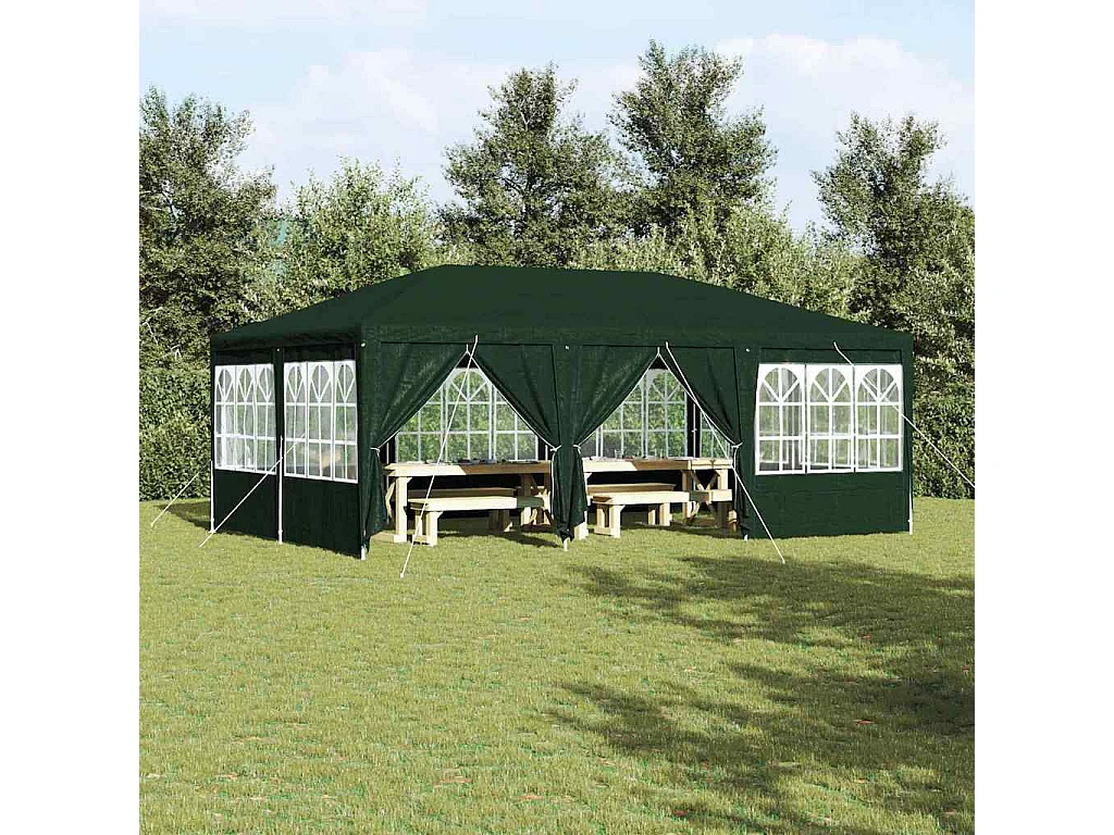 Tenda per feste verde e bianca 600 x 400 x 266 cm
