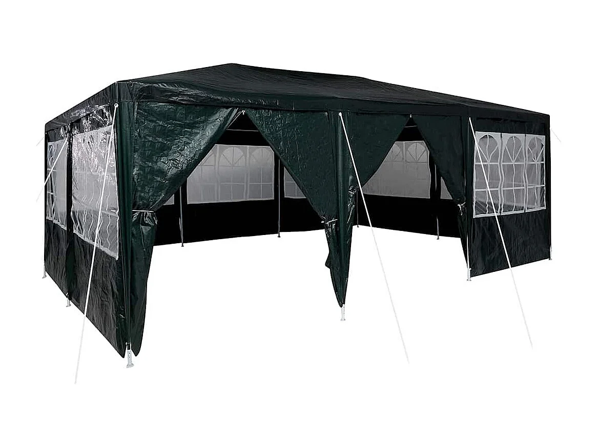 Tenda per feste verde e bianca 600 x 400 x 266 cm