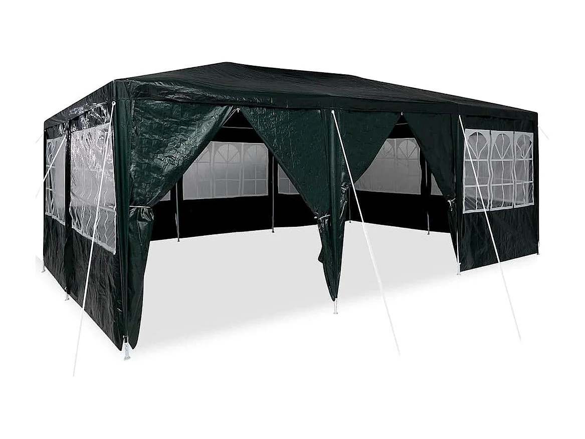 Tenda per feste verde e bianca 600 x 400 x 266 cm