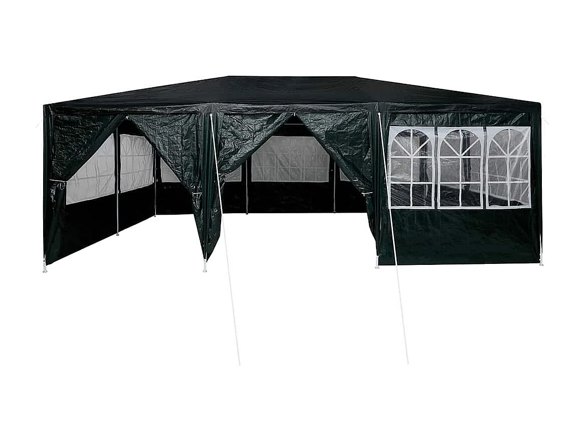 Tenda per feste verde e bianca 600 x 400 x 266 cm