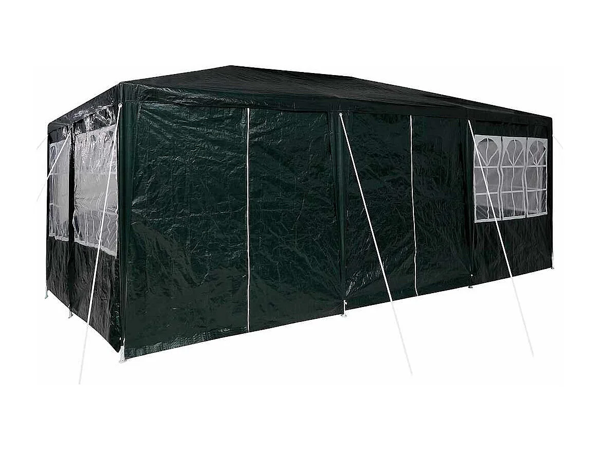 Tenda per feste verde e bianca 600 x 400 x 266 cm