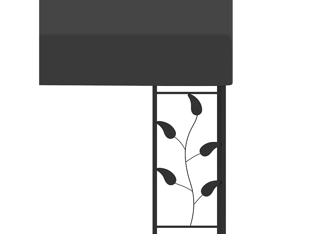 Belvédère à montage mural 3x3x2,5 m Anthracite