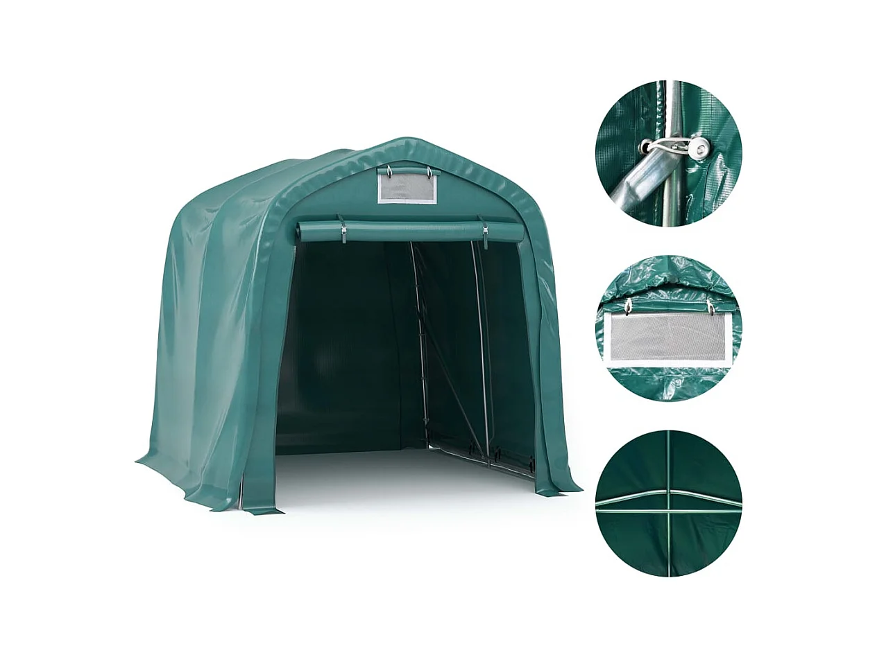 Carpa garaje PVC 2,4x2,4 m Verde