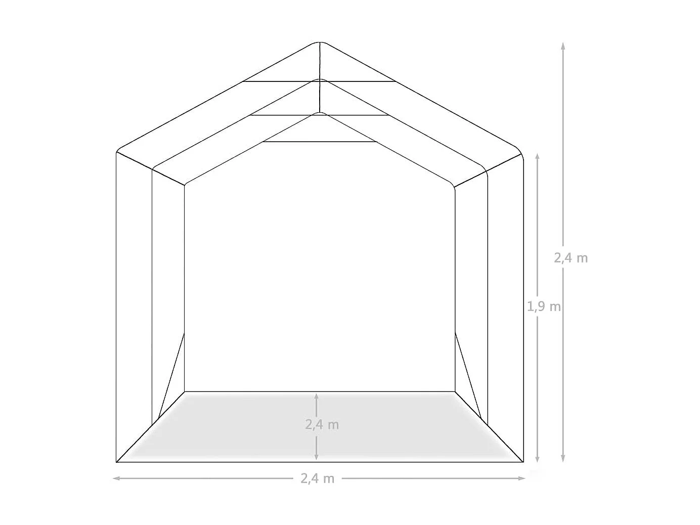 Tenda da garage in PVC 2,4x2,4 m Verde
