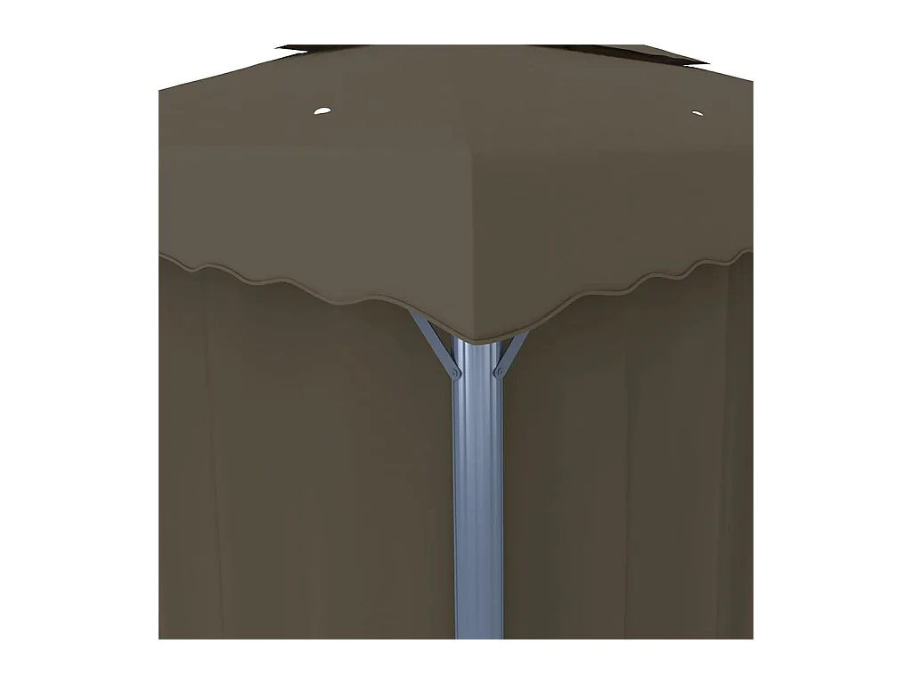 Gazebo met gordijn en LED-lichtslinger 4x3 m Taupe