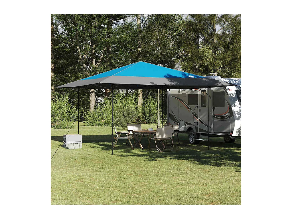 Tente à auvent pop-up Bleu 400 x 400 cm tissu