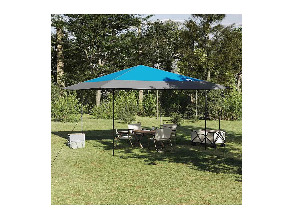 Tente à auvent pop-up Bleu 400 x 400 cm tissu