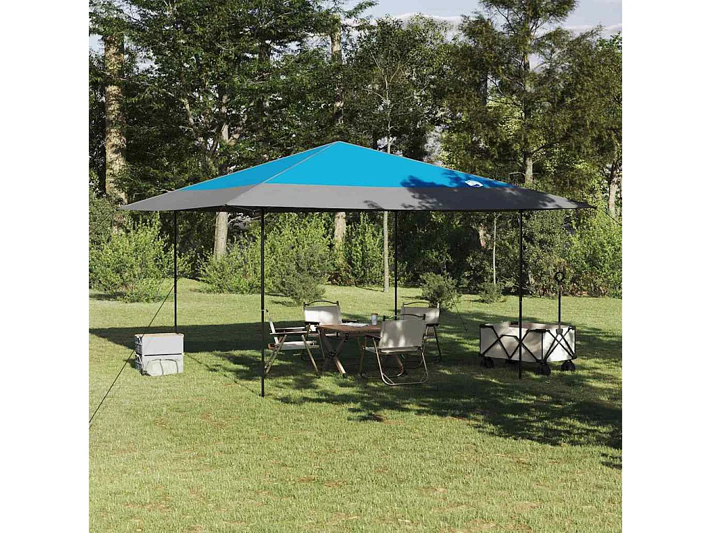 Tente à auvent pop-up Bleu 400 x 400 cm tissu