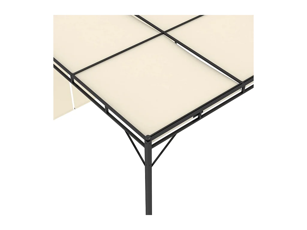 Belvédère de jardin avec rideau latéral 3x3x2,25 m Crème