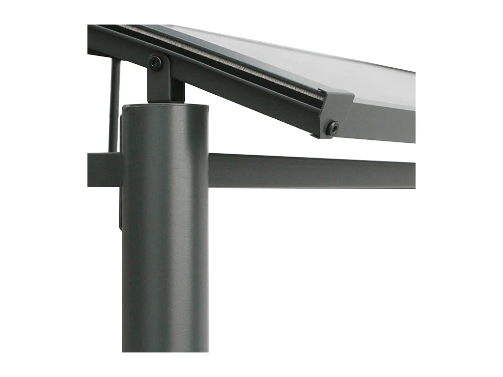 Gazebo BBQ et étagères latérales anthracite 210x114x230cm acier