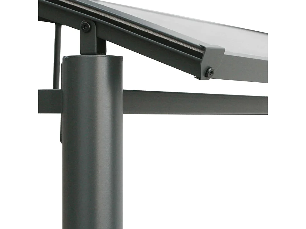 Gazebo BBQ et étagères latérales anthracite 210x114x230cm acier