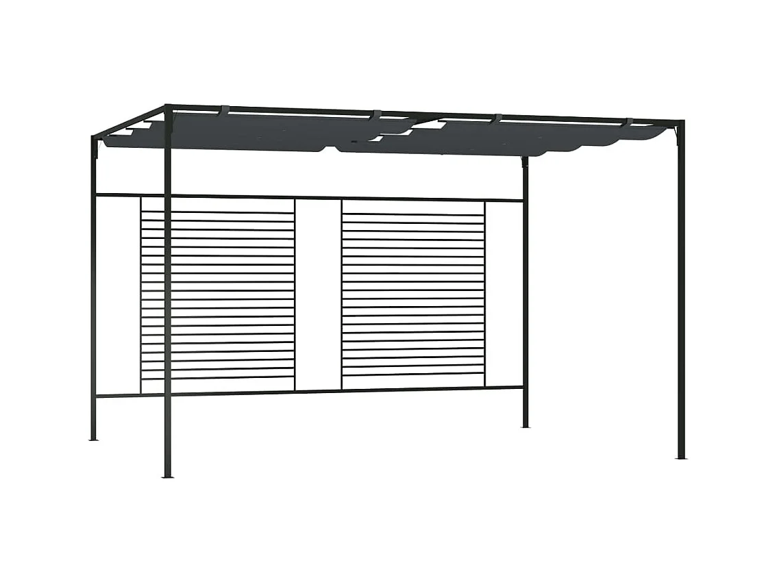 Cenador con toldo retráctil 4x3x2,3 m Antracita 180 g/m²