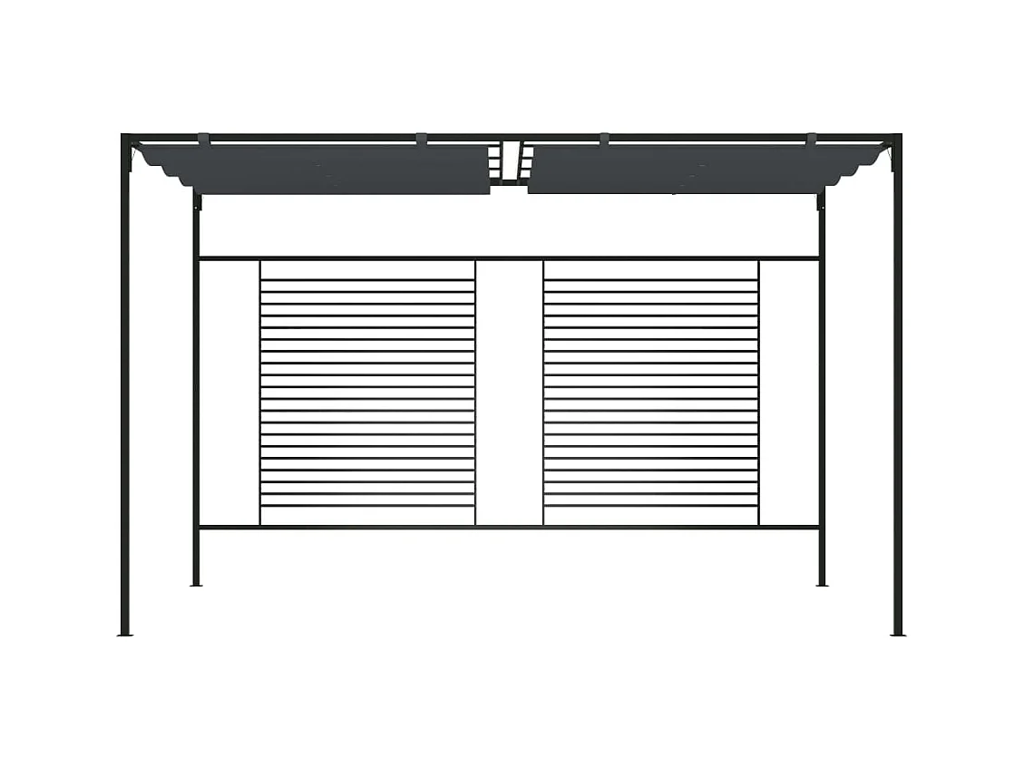 Cenador con toldo retráctil 4x3x2,3 m Antracita 180 g/m²