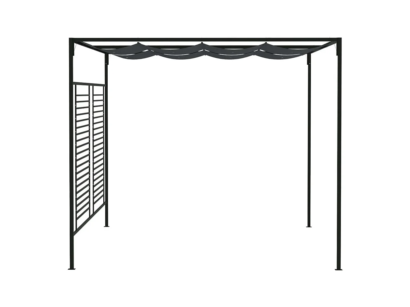 Cenador con toldo retráctil 4x3x2,3 m Antracita 180 g/m²