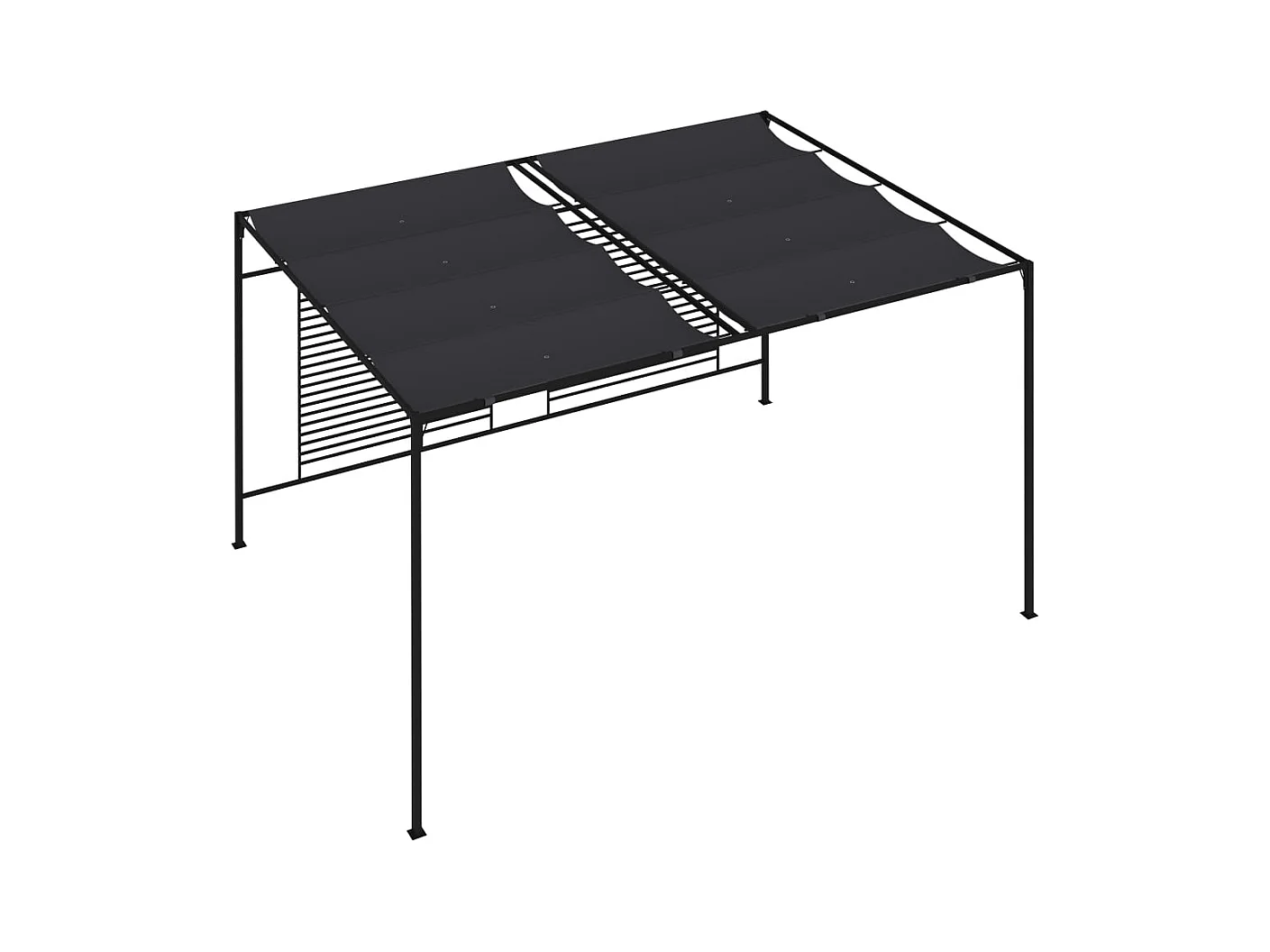 Cenador con toldo retráctil 4x3x2,3 m Antracita 180 g/m²