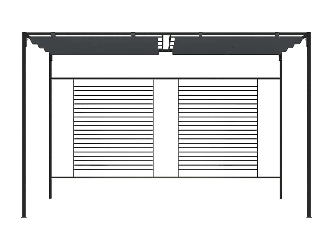 Gazebo con tenda retrattile 4x3x2,3 m Antracite 180 g/m²