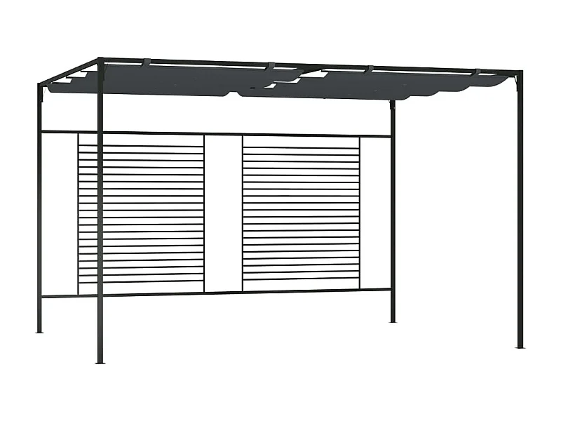 Gazebo con tenda retrattile 4x3x2,3 m Antracite 180 g/m²