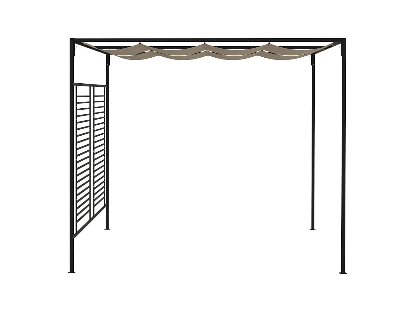 Cenador con toldo retráctil 3x4x2,3 m Taupe 180 g/m²