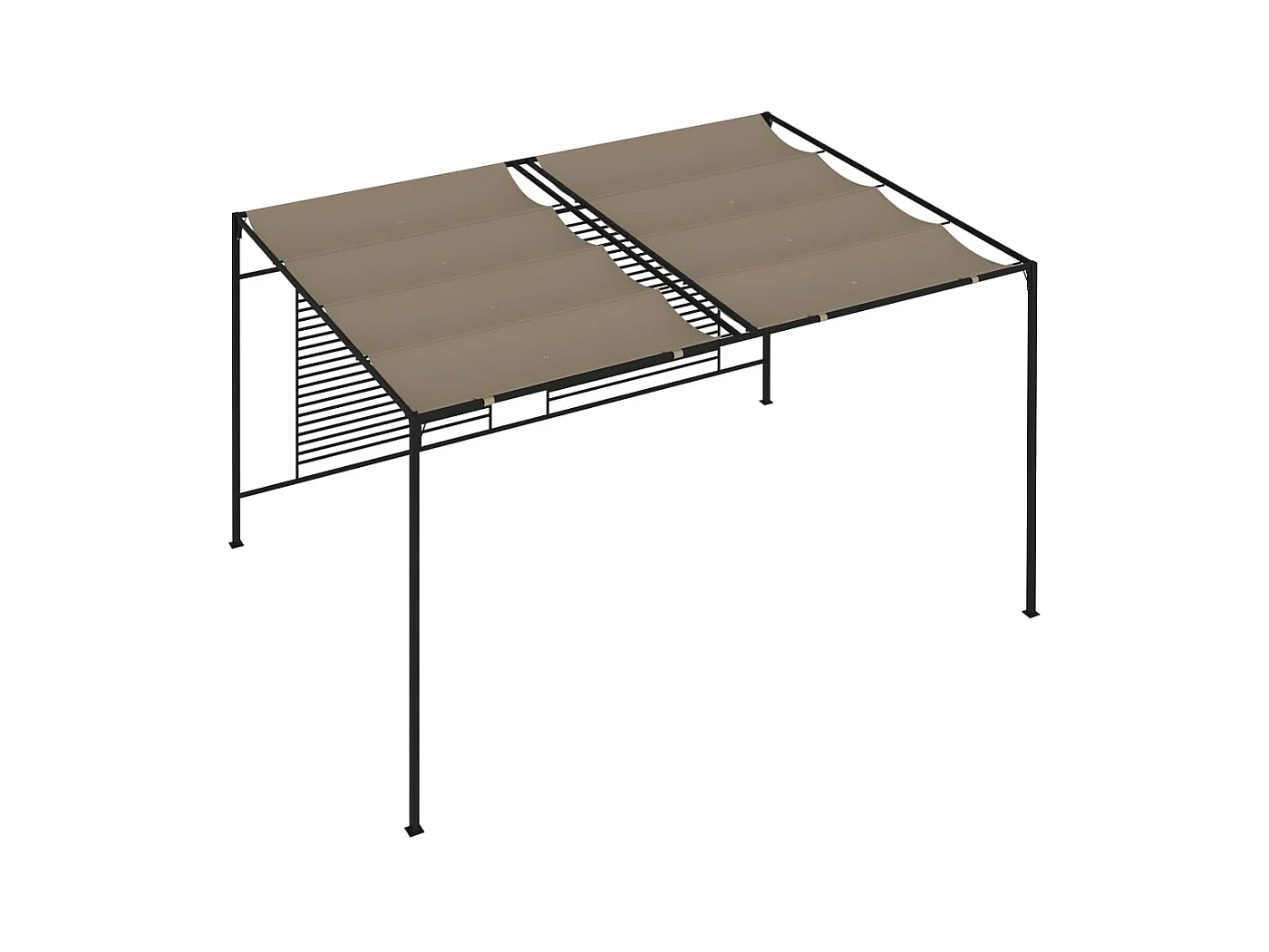 Cenador con toldo retráctil 3x4x2,3 m Taupe 180 g/m²