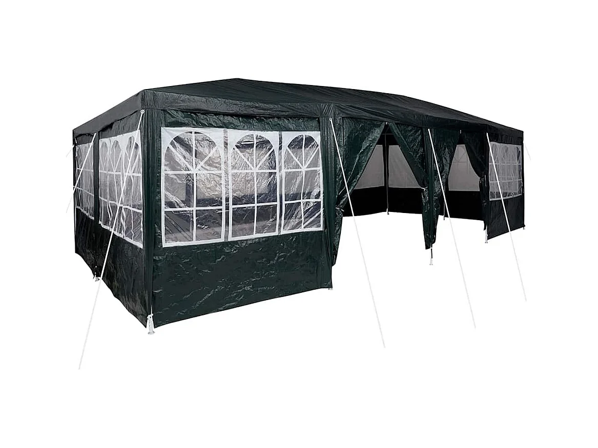 Carpa para fiestas verde y blanca 800 x 400 x 266 cm