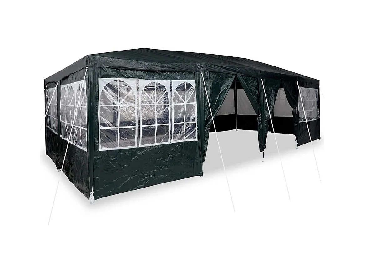 Carpa para fiestas verde y blanca 800 x 400 x 266 cm