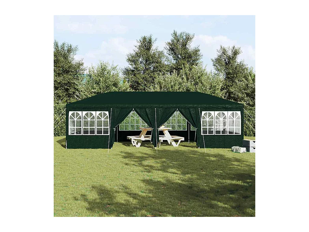 Carpa para fiestas verde y blanca 800 x 400 x 266 cm