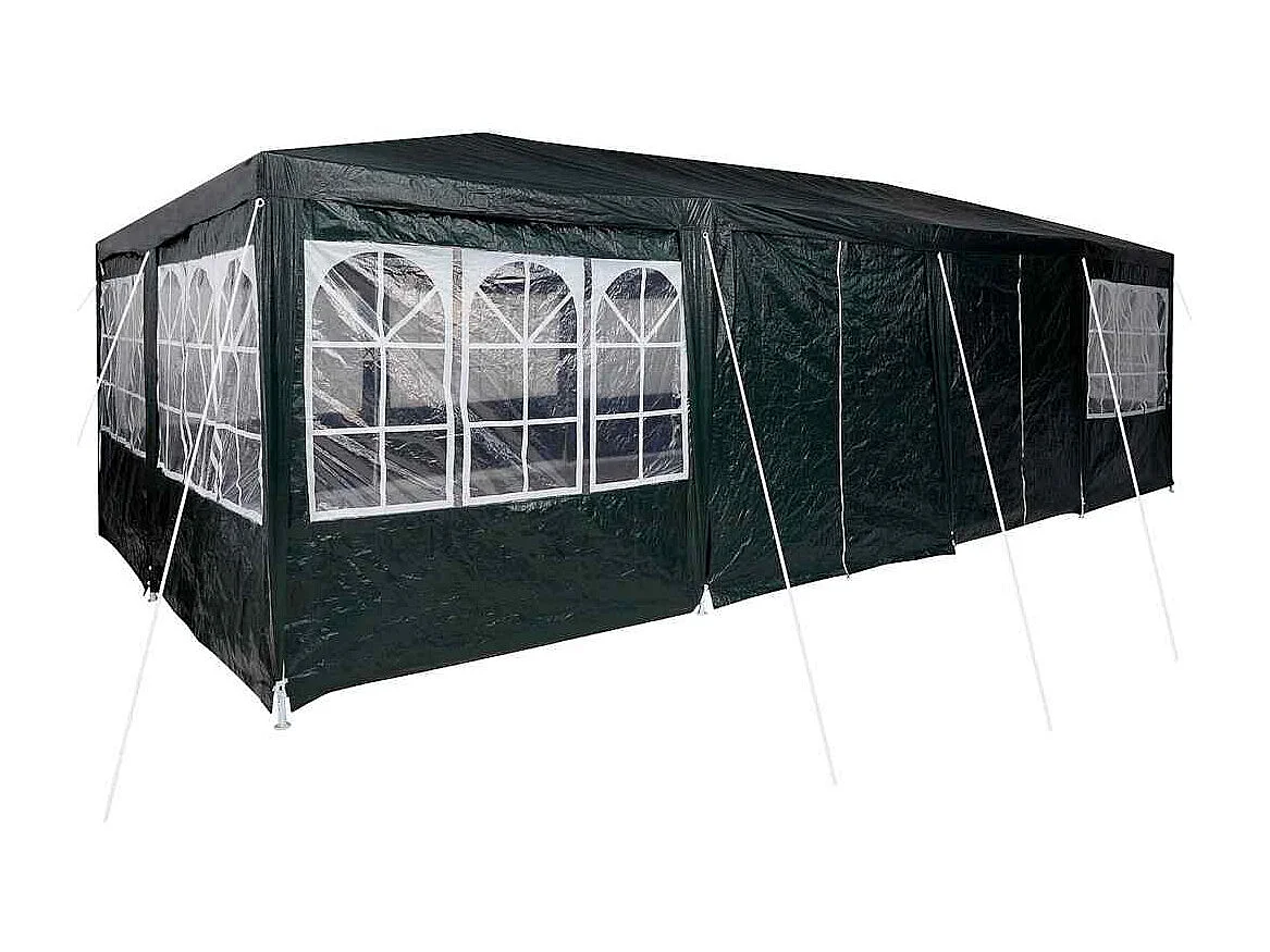 Carpa para fiestas verde y blanca 800 x 400 x 266 cm