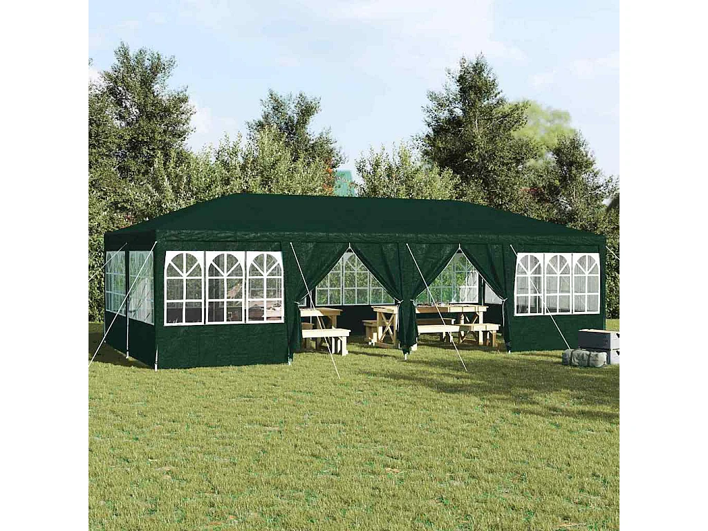 Tenda per feste verde e bianca 800 x 400 x 266 cm