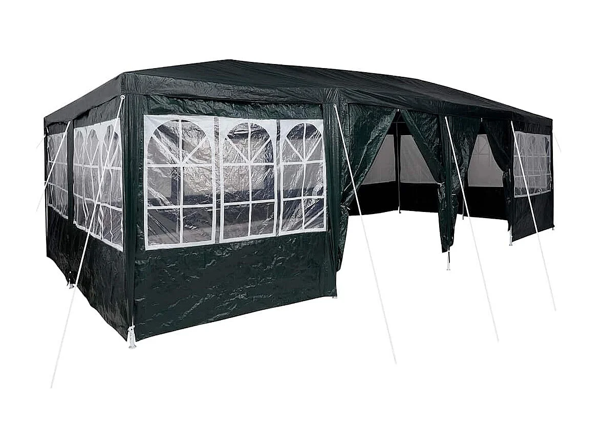 Tenda per feste verde e bianca 800 x 400 x 266 cm