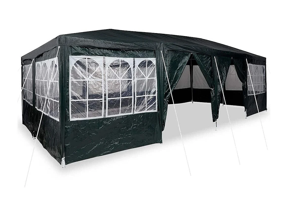 Tenda per feste verde e bianca 800 x 400 x 266 cm