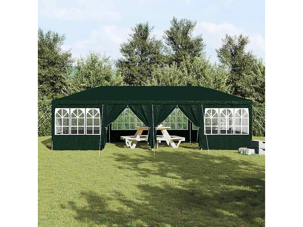 Tenda per feste verde e bianca 800 x 400 x 266 cm