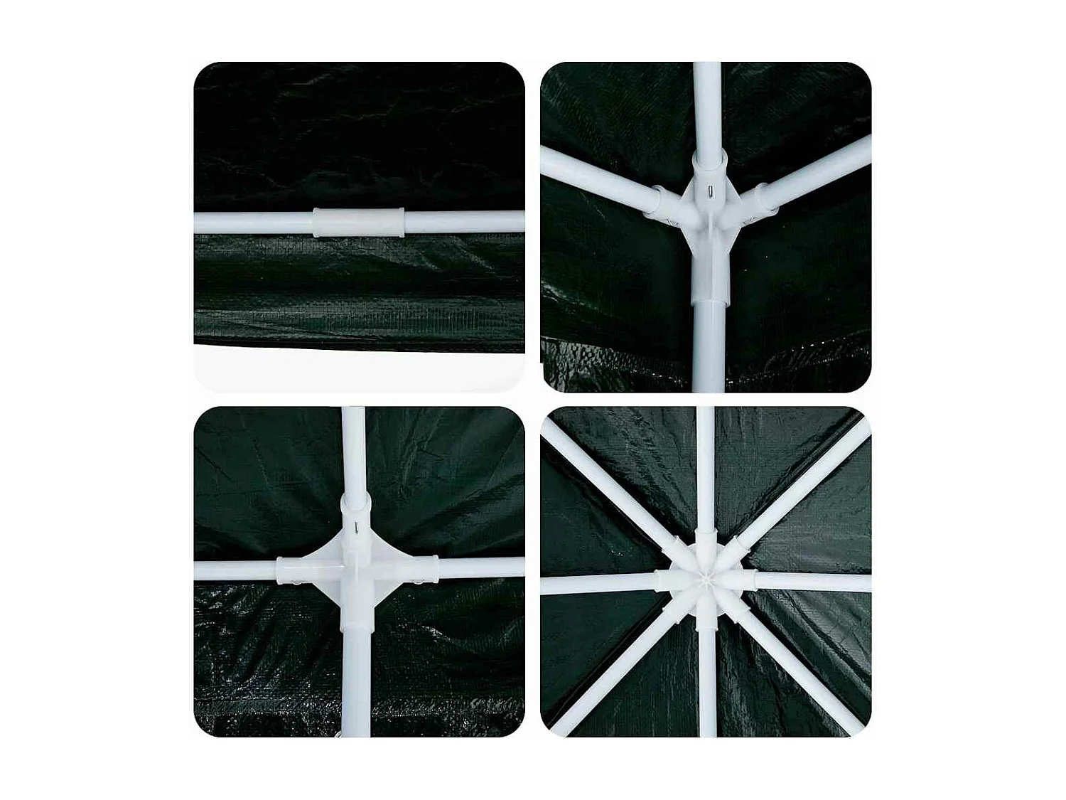 Tenda per feste verde e bianca 800 x 400 x 266 cm