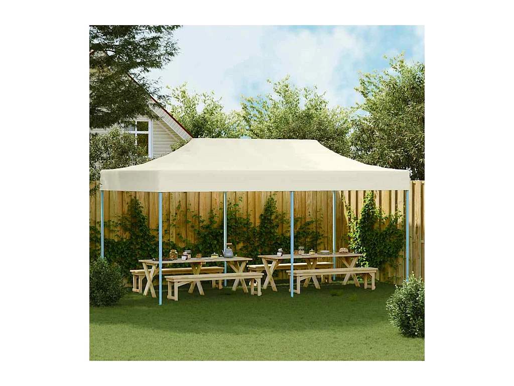 Tienda plegable 3 x 6 m Blanco crema