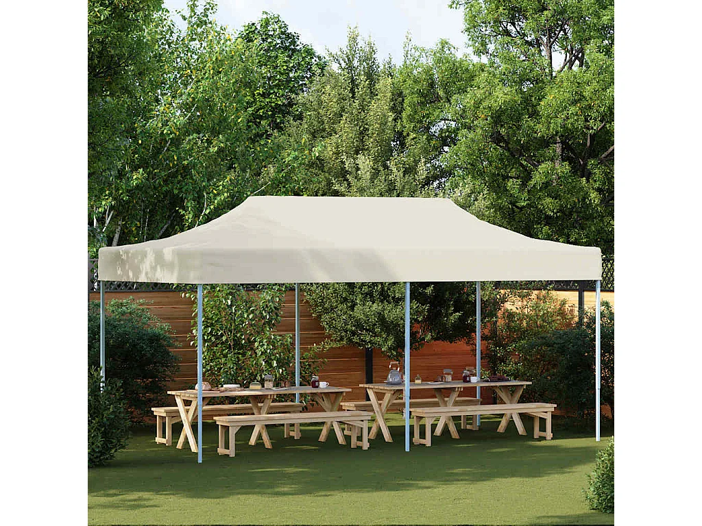 Tenda pieghevole 3 x 6 m Bianco crema