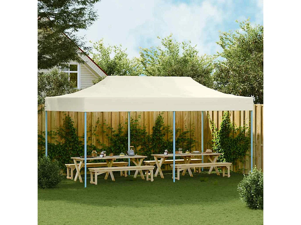 Tenda pieghevole 3 x 6 m Bianco crema