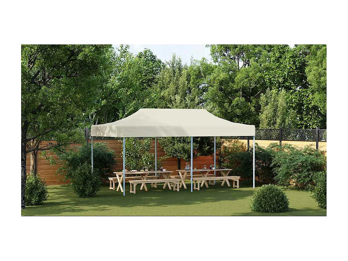 Tenda pieghevole 3 x 6 m Bianco crema
