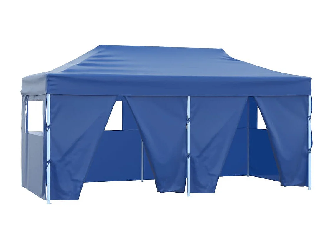 Carpa de recepción plegable de 4 paredes 3x6 m Azul Acero