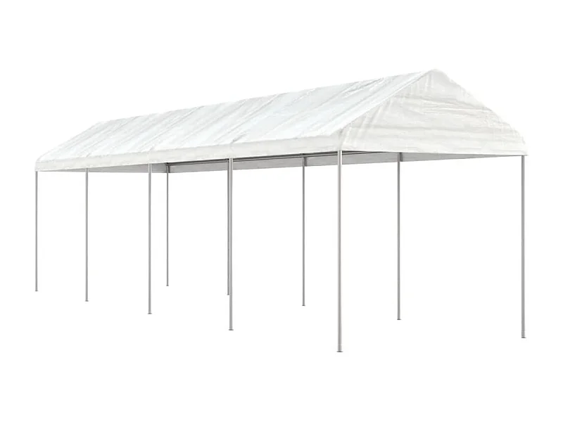 Gazebo con techo blanco 8,92x2,28x2,69 m polietileno