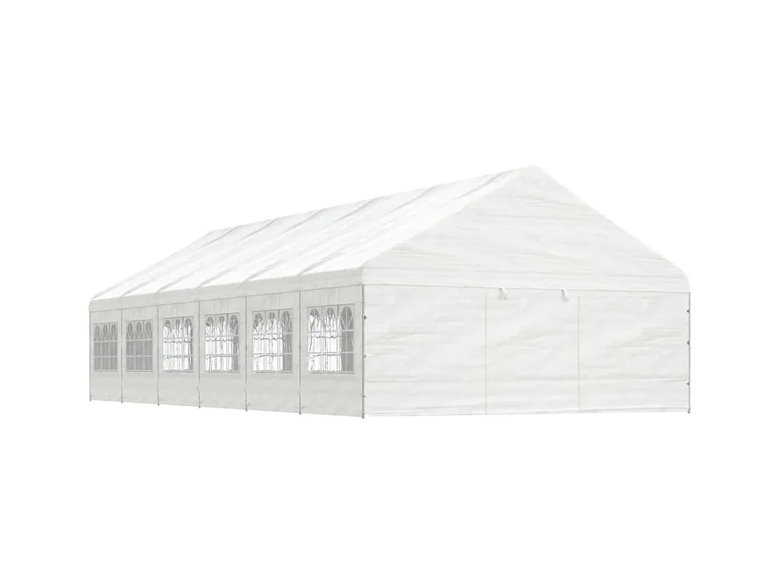 Gazebo met wit dak 13,38x5,88x3,75 m polyethyleen