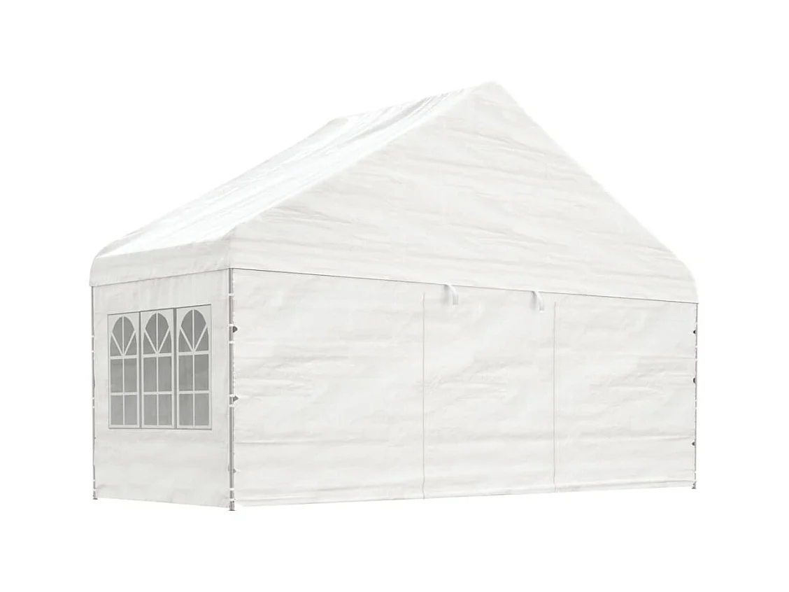 Gazebo met wit dak 13,38x5,88x3,75 m polyethyleen