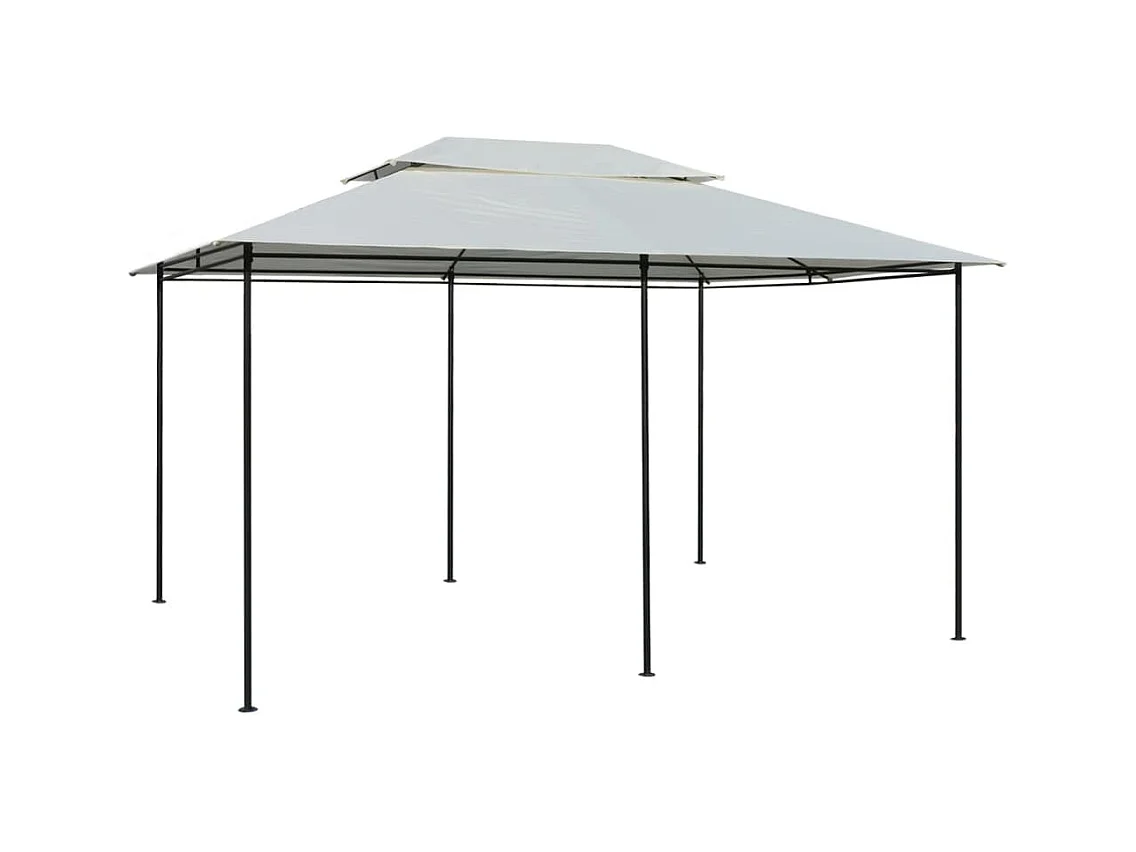 Gazebo con tende 4 x 3 m Bianco