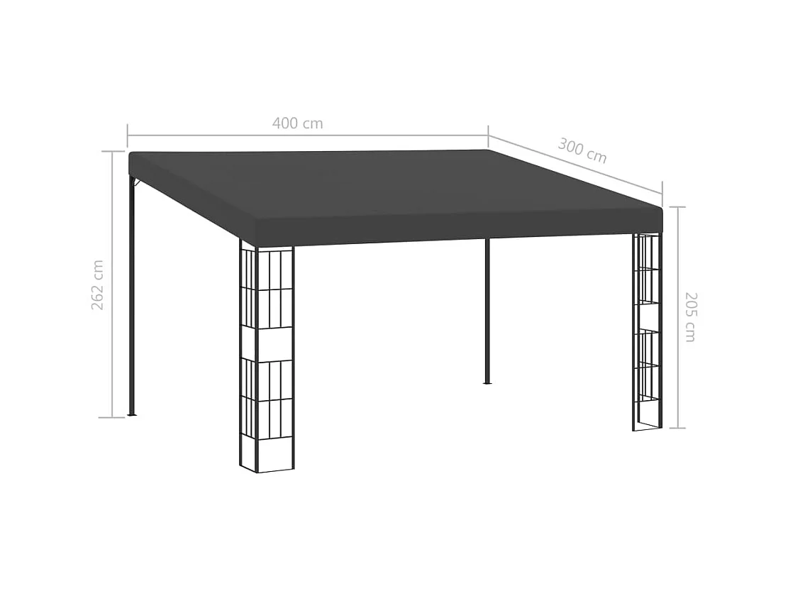 Belvédère mural 3x4 m Anthracite Tissu
