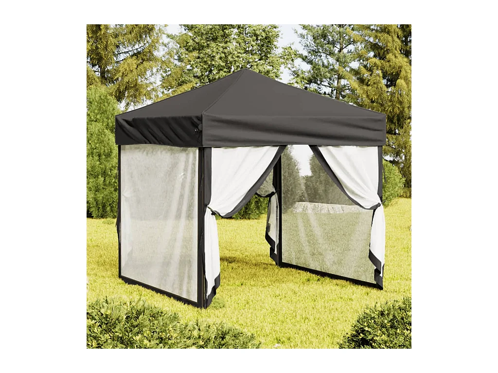 Carpa de recepción plegable con paredes Antracita 2x2 m