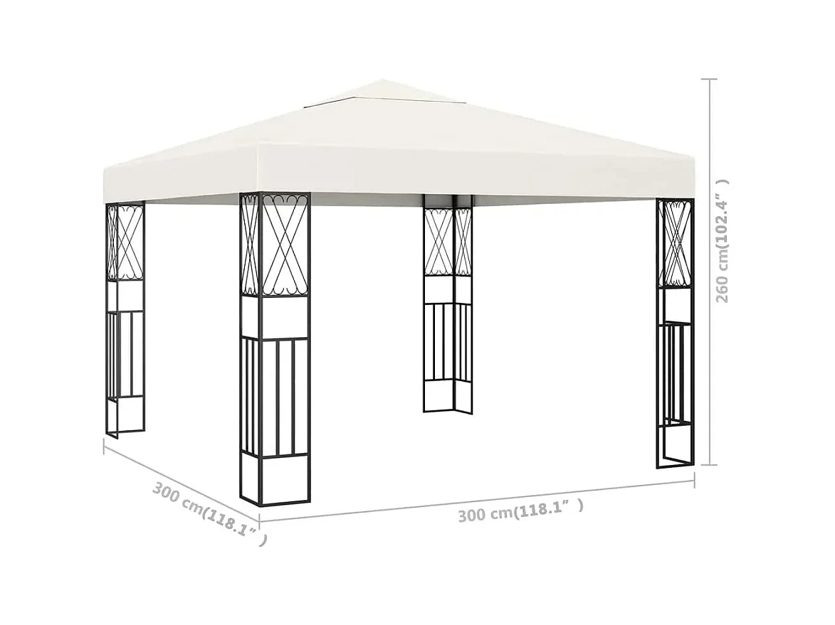 3x3 m crèmekleurige stoffen prieel