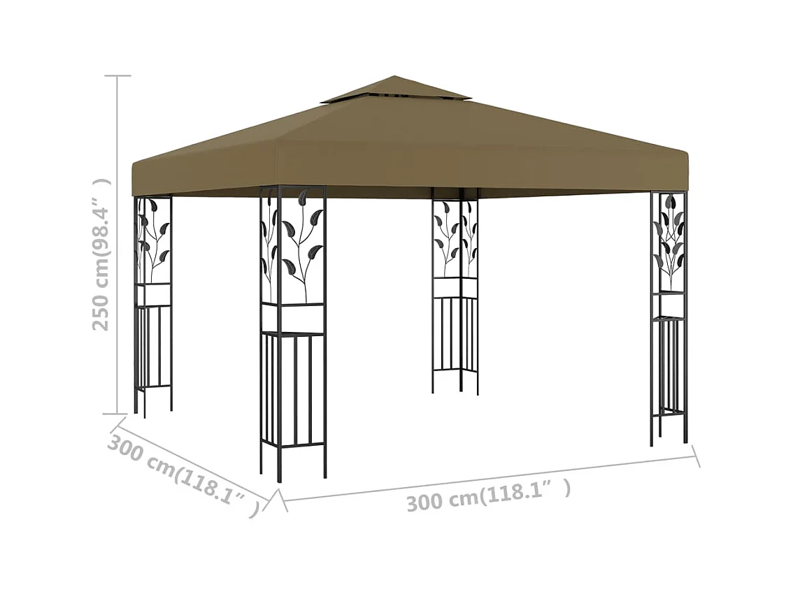 3x3 m Taupe Arbor 180 g/m²