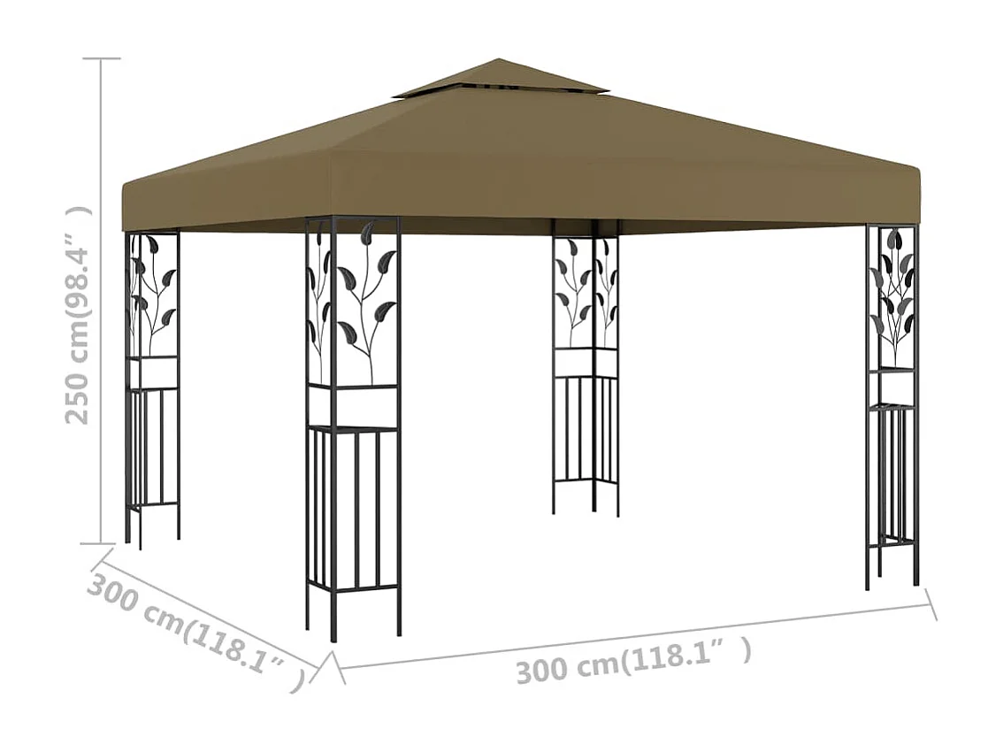 Pergolato 3x3 m Taupe 180 g/m²